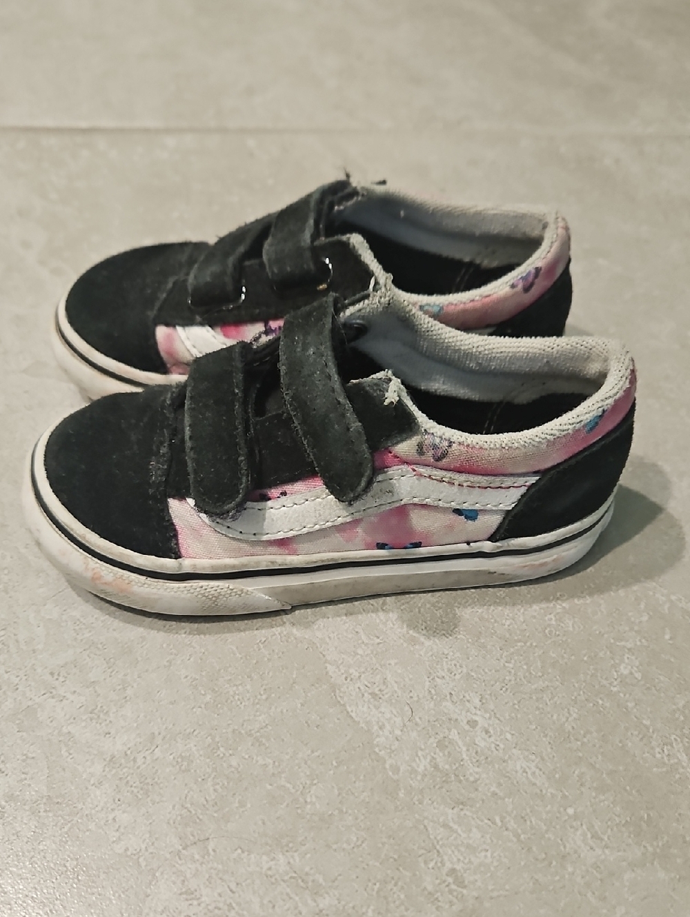 Vans Toddlee Black & Pink Butterfly & Unicorn Sneakers